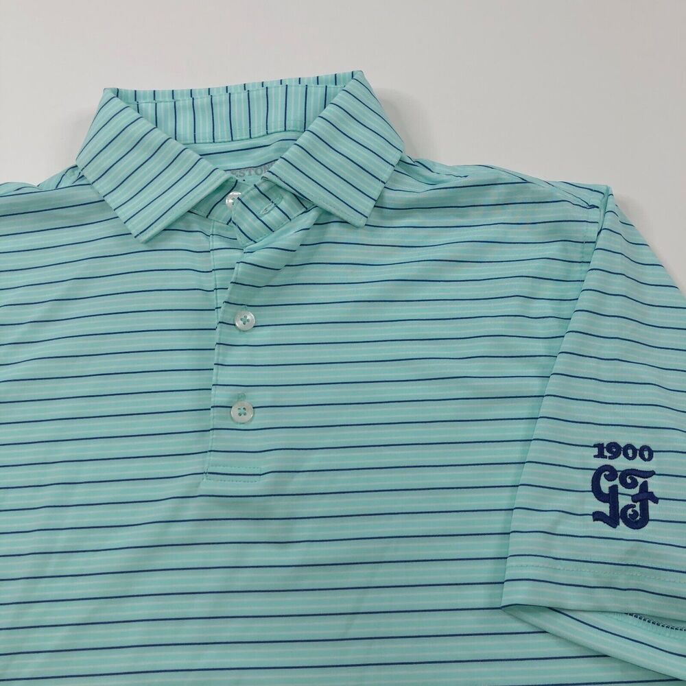 Harlestons TAILORED FIT Small Mens Golf Short Sleeve Stretch Button Polo Shirt